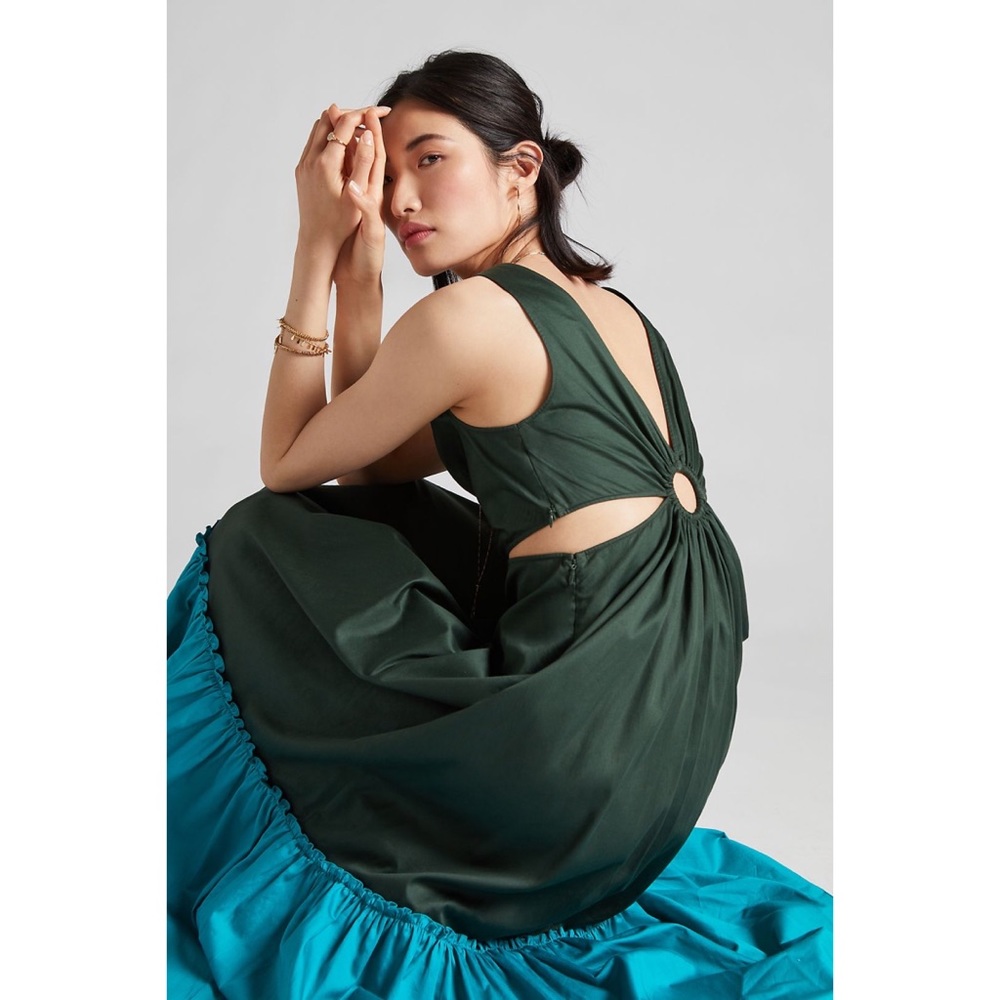 Anthropologie Flounced Cut-Out Maxi Dress - Picture 3 of 6